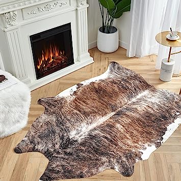 Zebra Print Faux Skin Cowhide Animal Design Mat