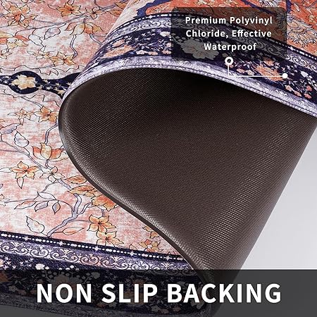 2 PCS Floral Cushioned Anti-Fatigue Kitchen Rugs, Kitchen Mats for Kitchen Floor Laundry Office