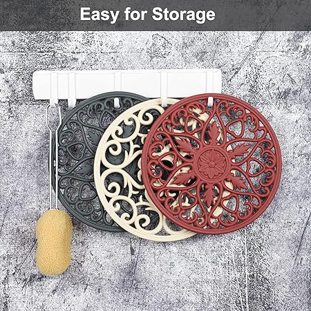 Silicone Pot Holder Non Slip Trivets Heat Resistant Mats Countertops Set of 3 (Black)
