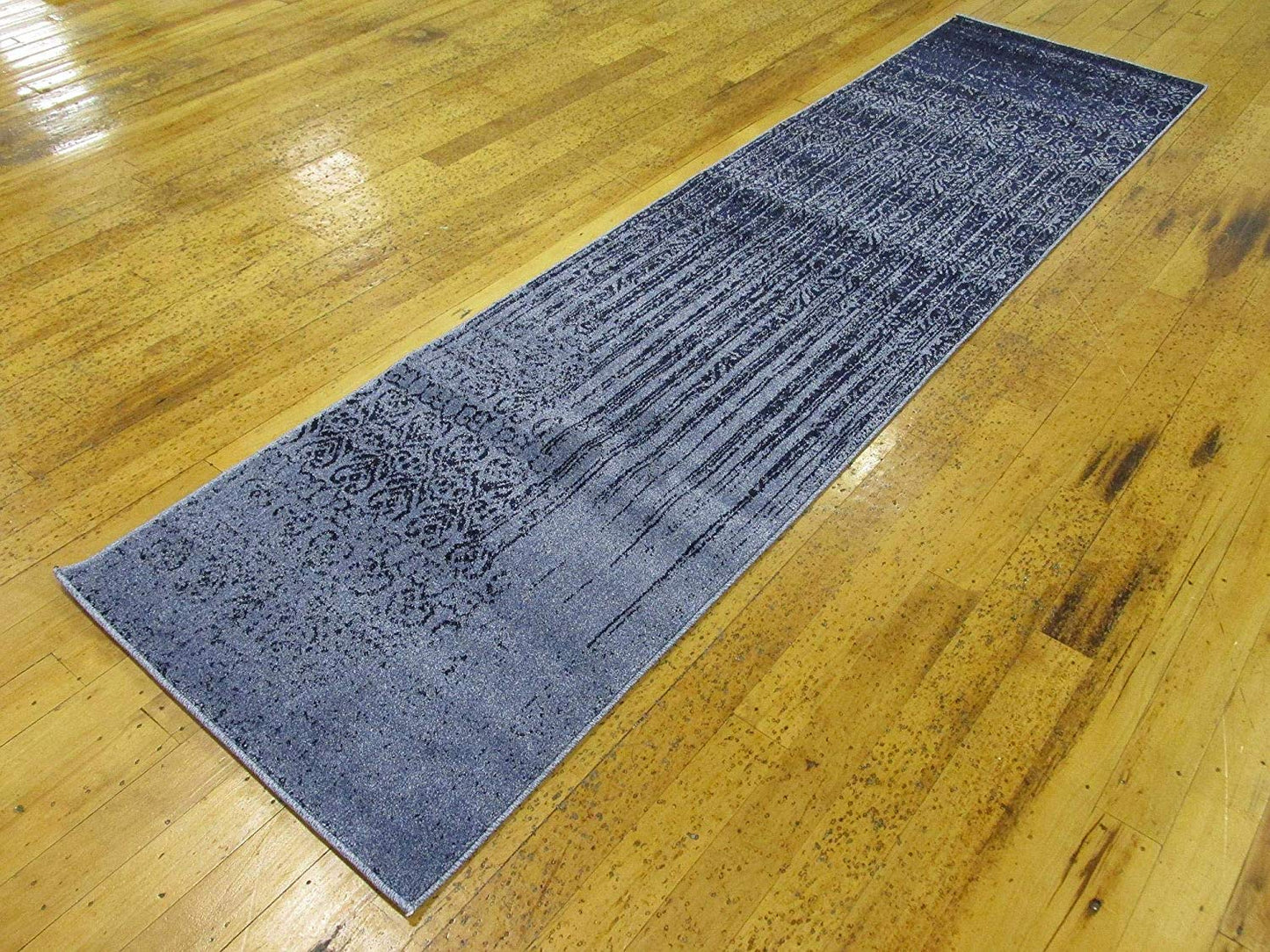 Modern Distressed Blue Soft Area Rug