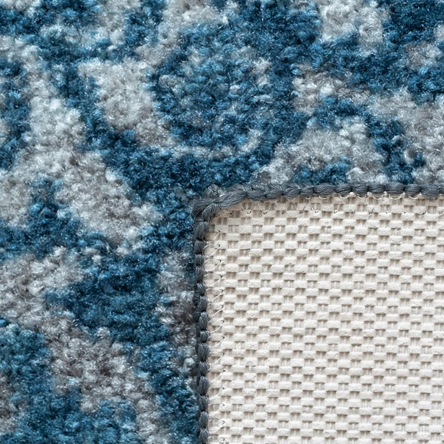Maples Rugs Pelham Vintage Kitchen Rugs Non Skid Charcoal/Radiant Blue