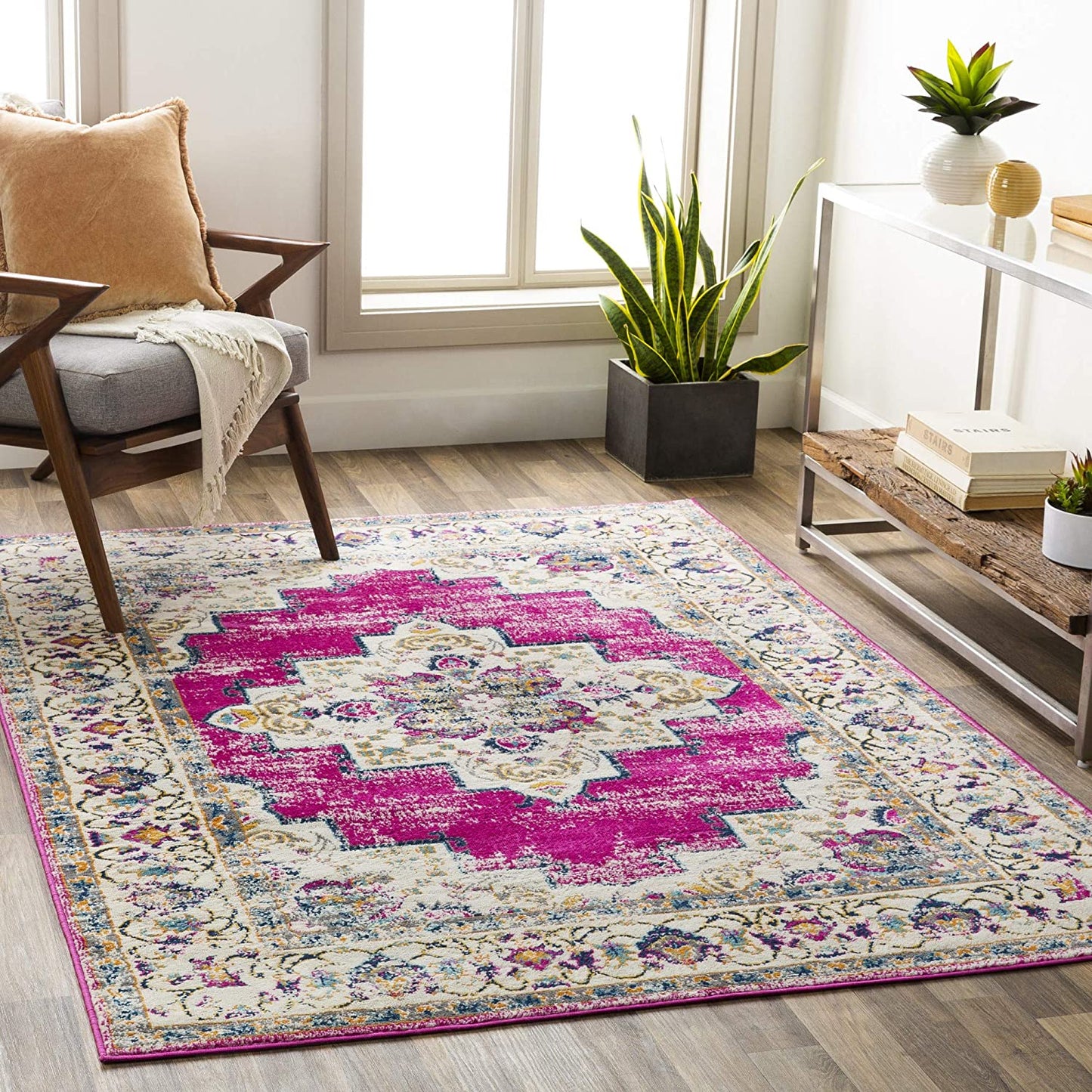 Melta Pink Ivory Traditional Soft Area Rug