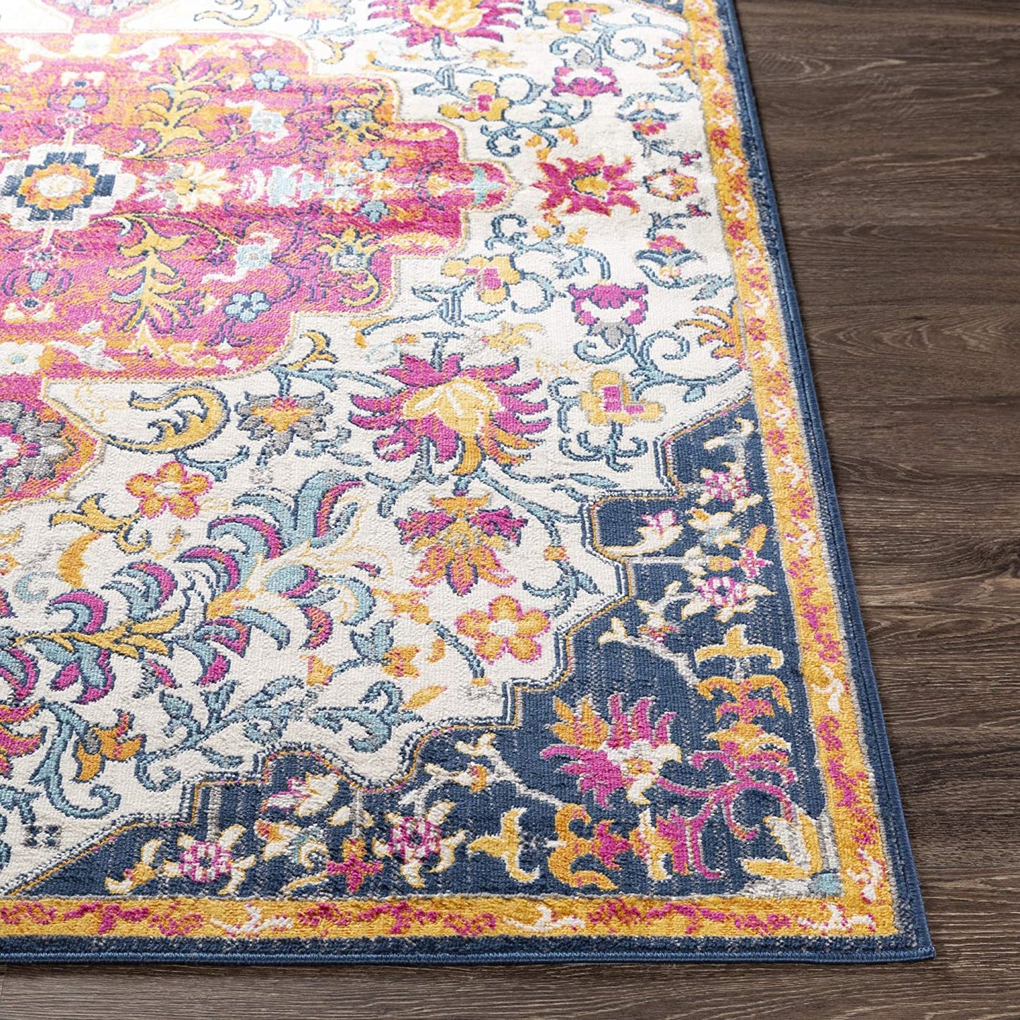 Carldale Distressed Ivory Pink Soft Area Rug