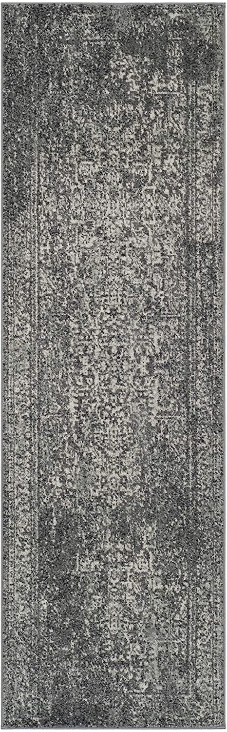 Vintage Oriental Grey and Ivory Area Rug