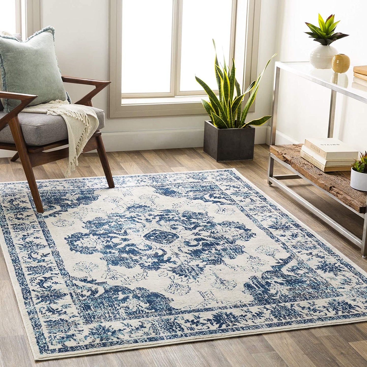 Delney Blue Soft Area Rug