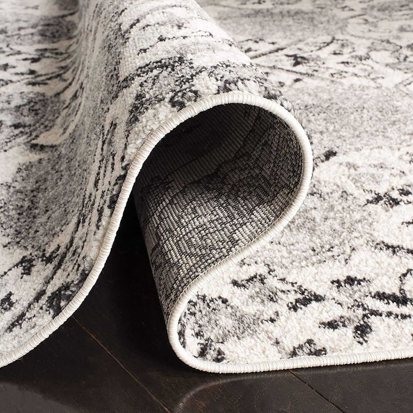 Floral Cream/ Silver Soft Area Rugs