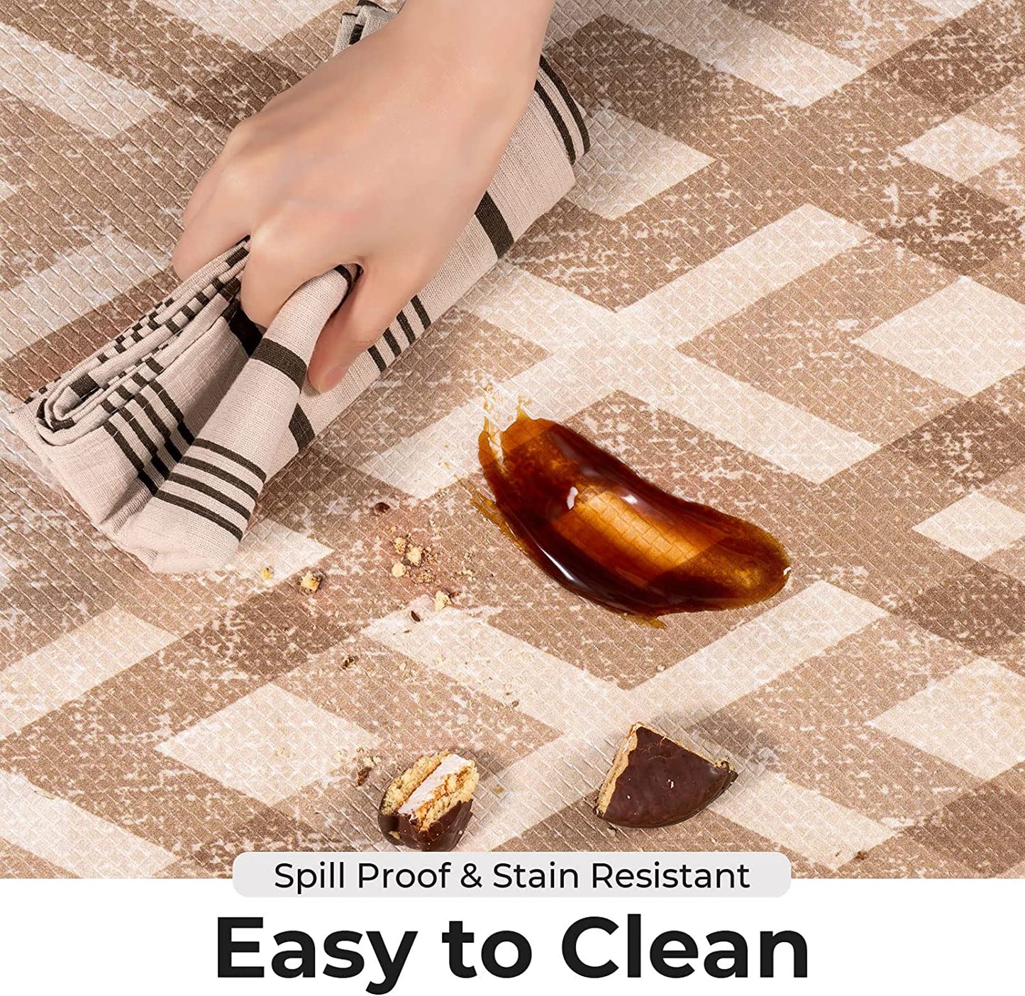 Set of 2, Anti-Fatigue Cushioned Memory Foam Waterproof Non Slip Comfort Mat, 17"x30"+17"x47"