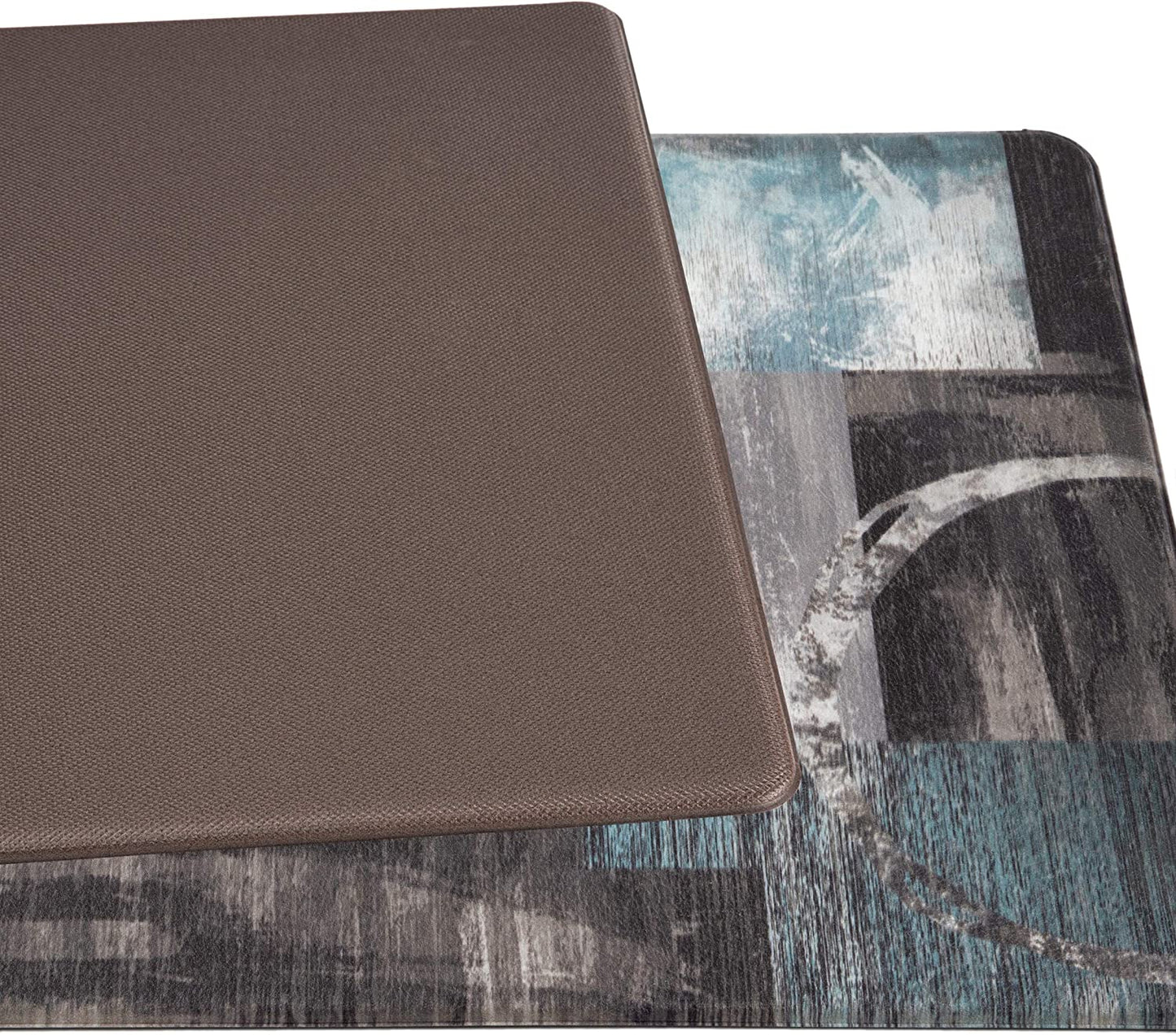 Contemporary Abstract Circles Anti Fatigue Standing Mat 18" x 47" Gray