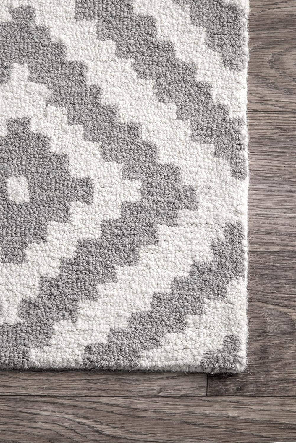 Kellee Contemporary Grey Wool Area Rug