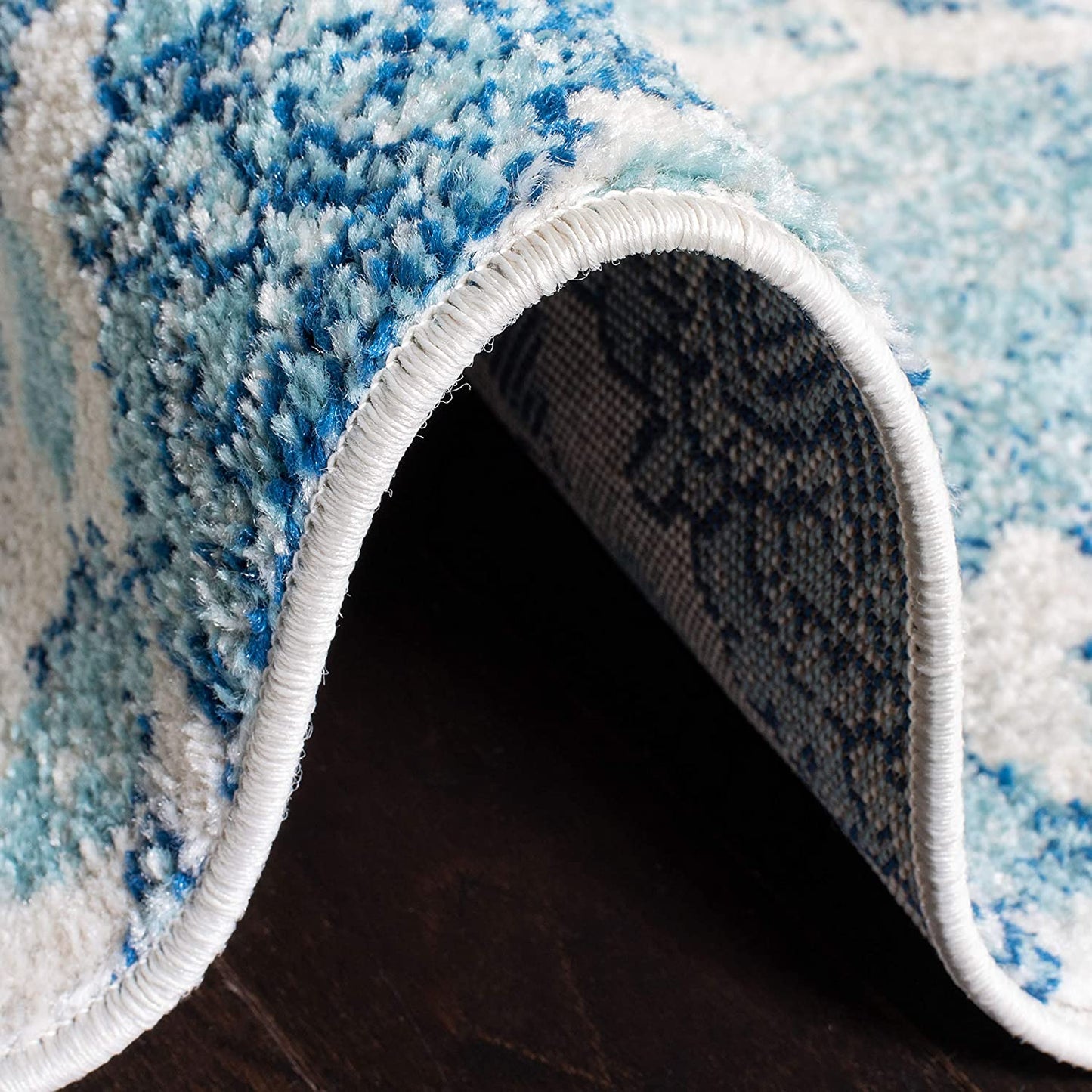 Floral Cream/Turquoise Soft Area Rugs
