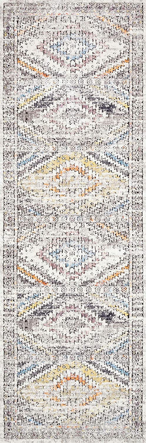Dante Collection Soft Area Rug Ivory/Multi