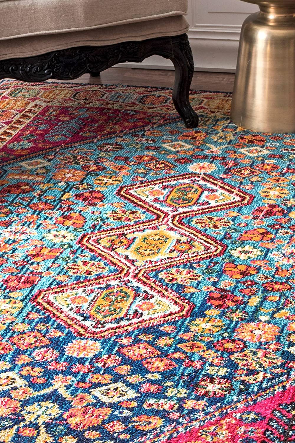 Meadow Vintage Vibrant Area Rug, Multi