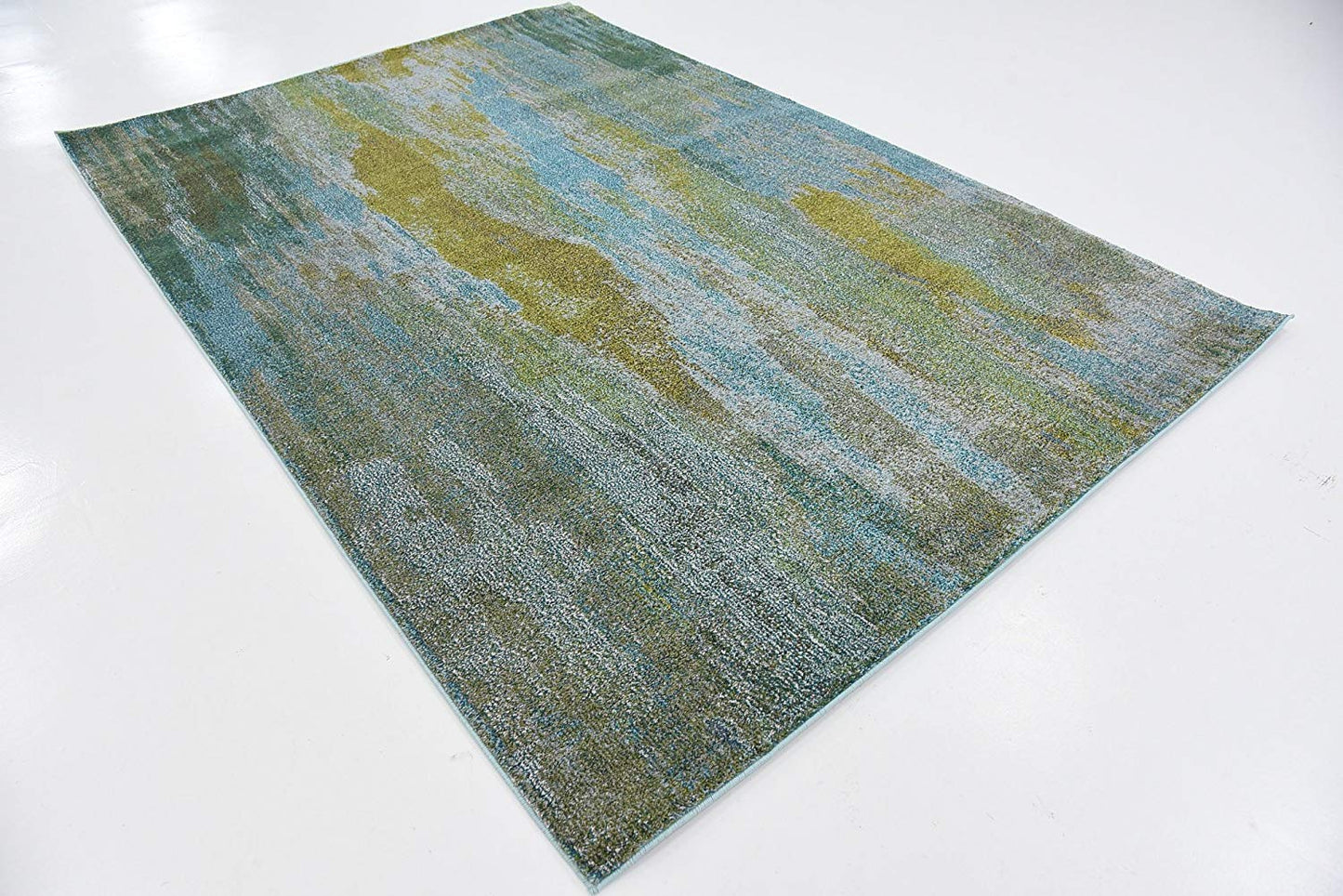 Bright Abstract Torquoise Soft Area Rug