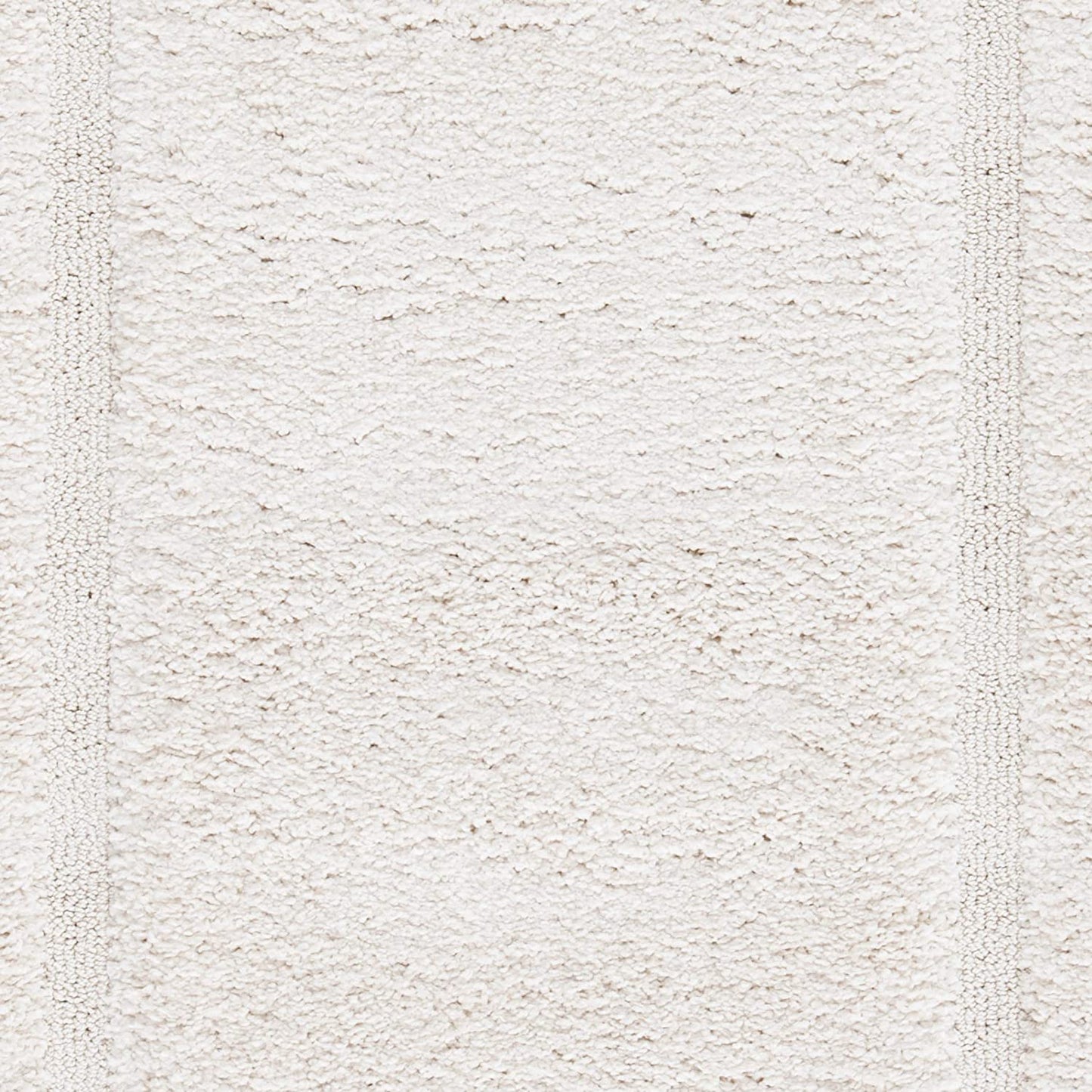 Cream Box Border Textured Thick Shag Area Rug