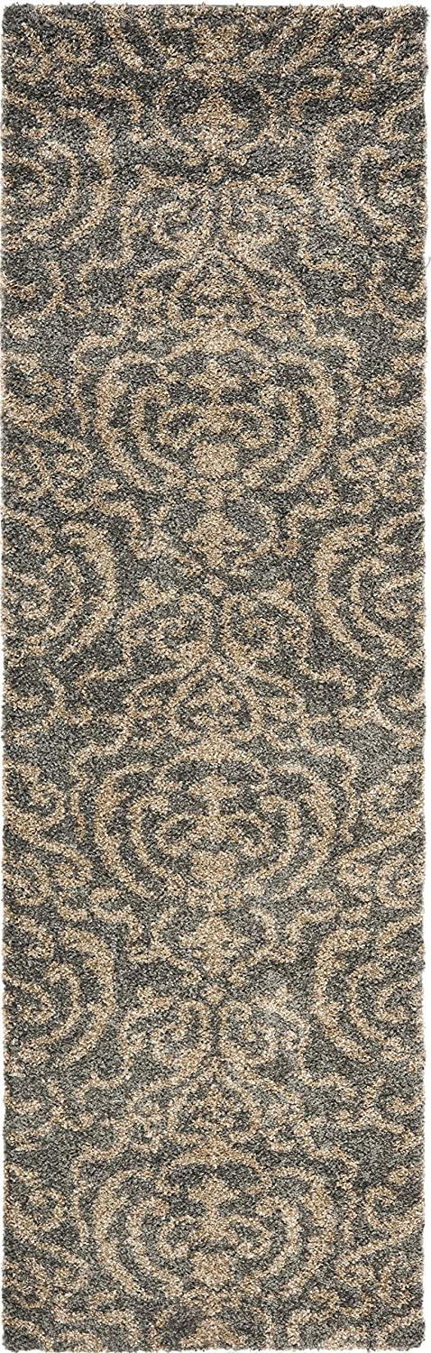 Damask Dining Plush Thick Area Rug, Cream Beige,large Rectangle