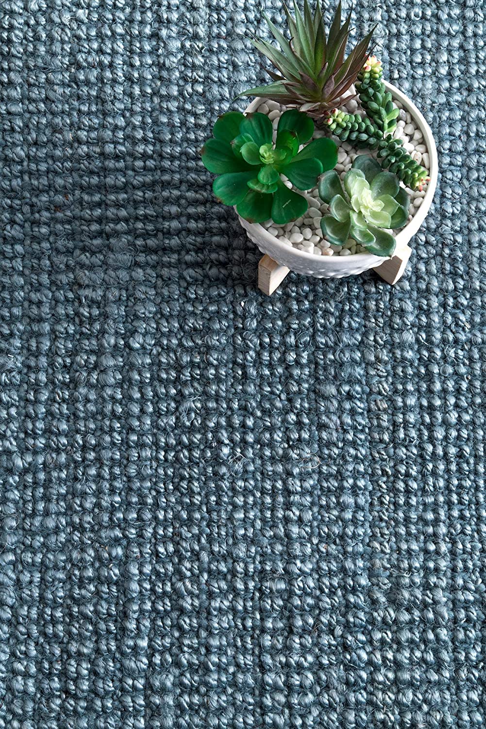 Chunky Loop Blue Jute Rug - Multiple sizes available