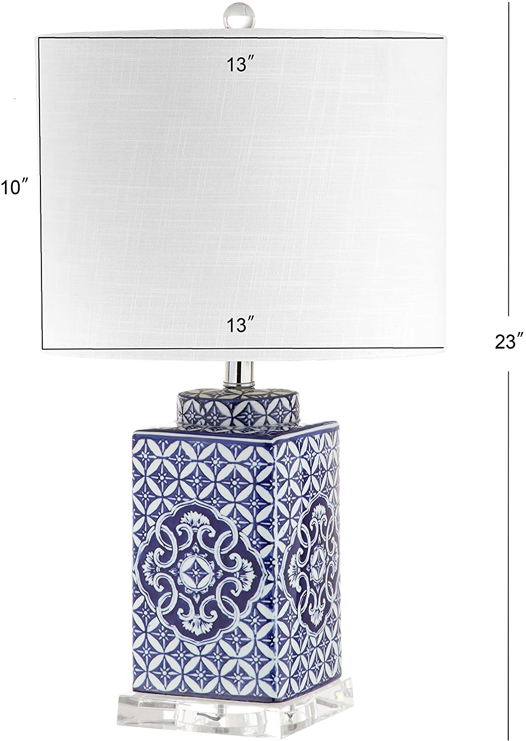 Choi 23" Chinoiserie LED Table Lamp Blue/White