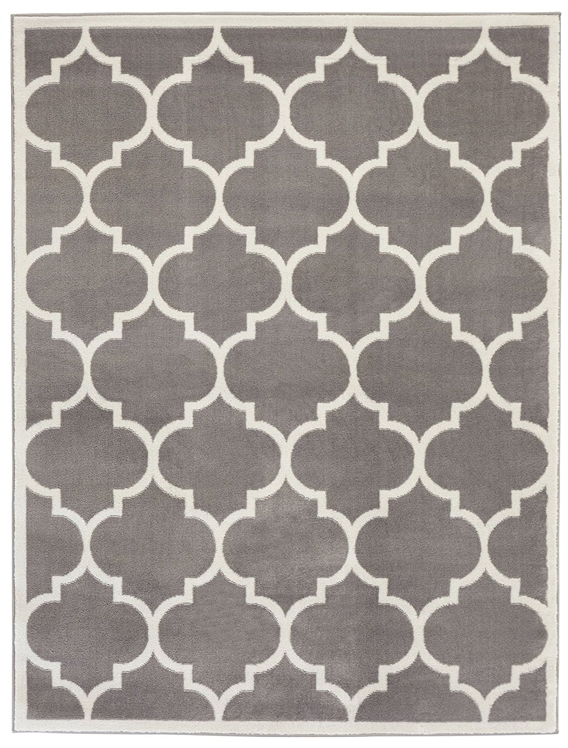 Gray/Grey White Area Rug