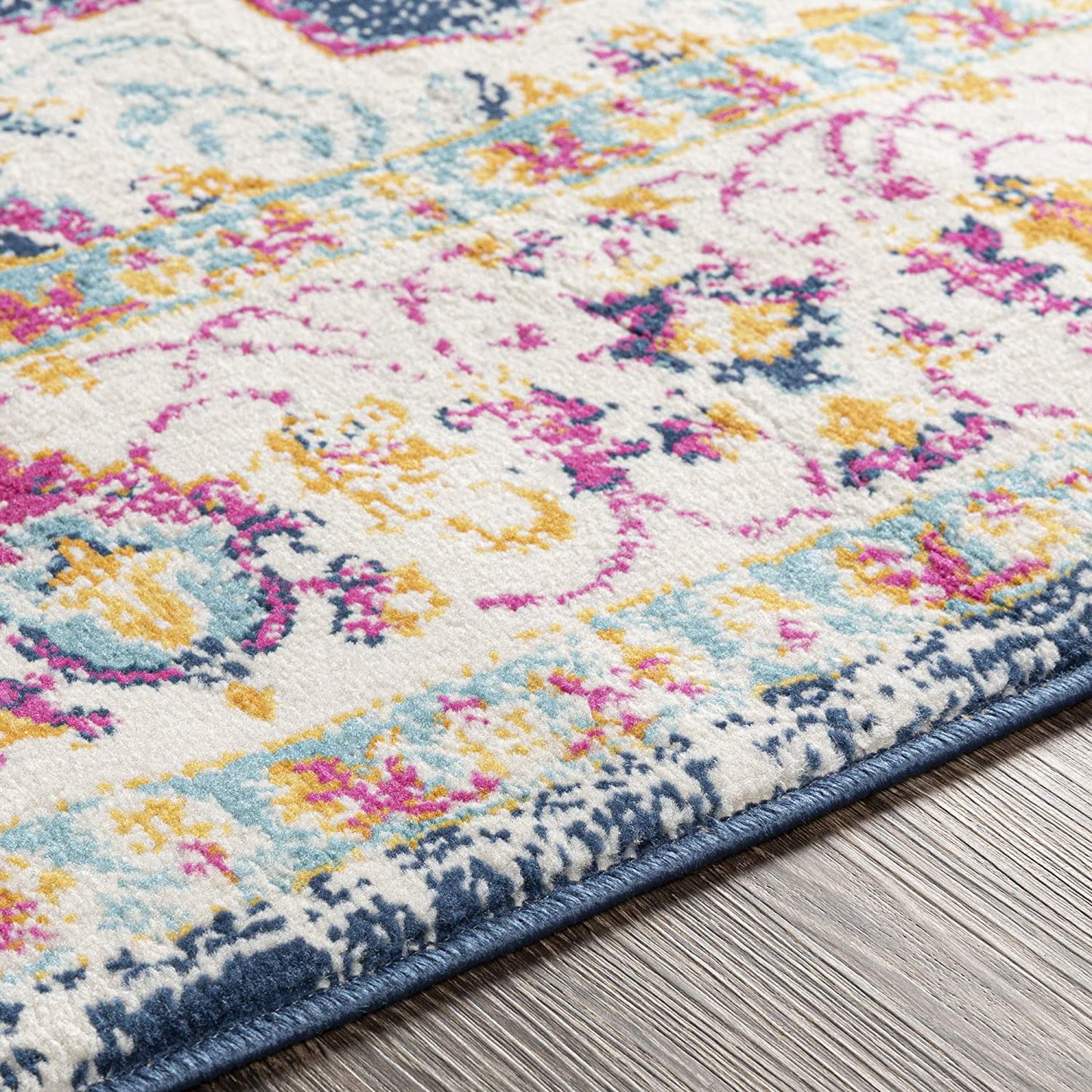 Melta Dark Blue Traditional Soft Area Rug