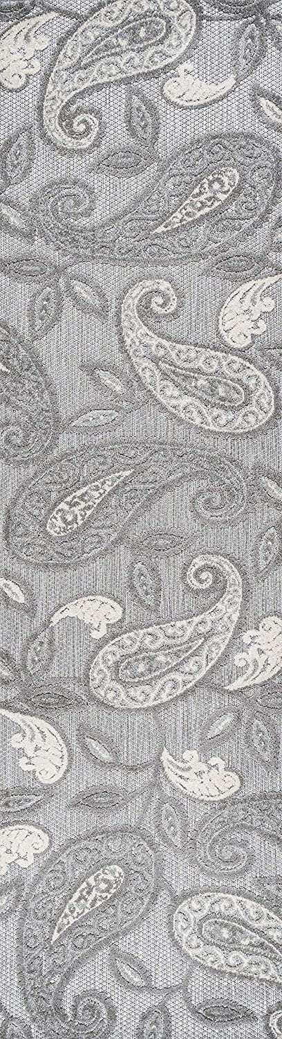 Julien Paisley High-Low Soft Area Rug Indoor Blue/Light Gray