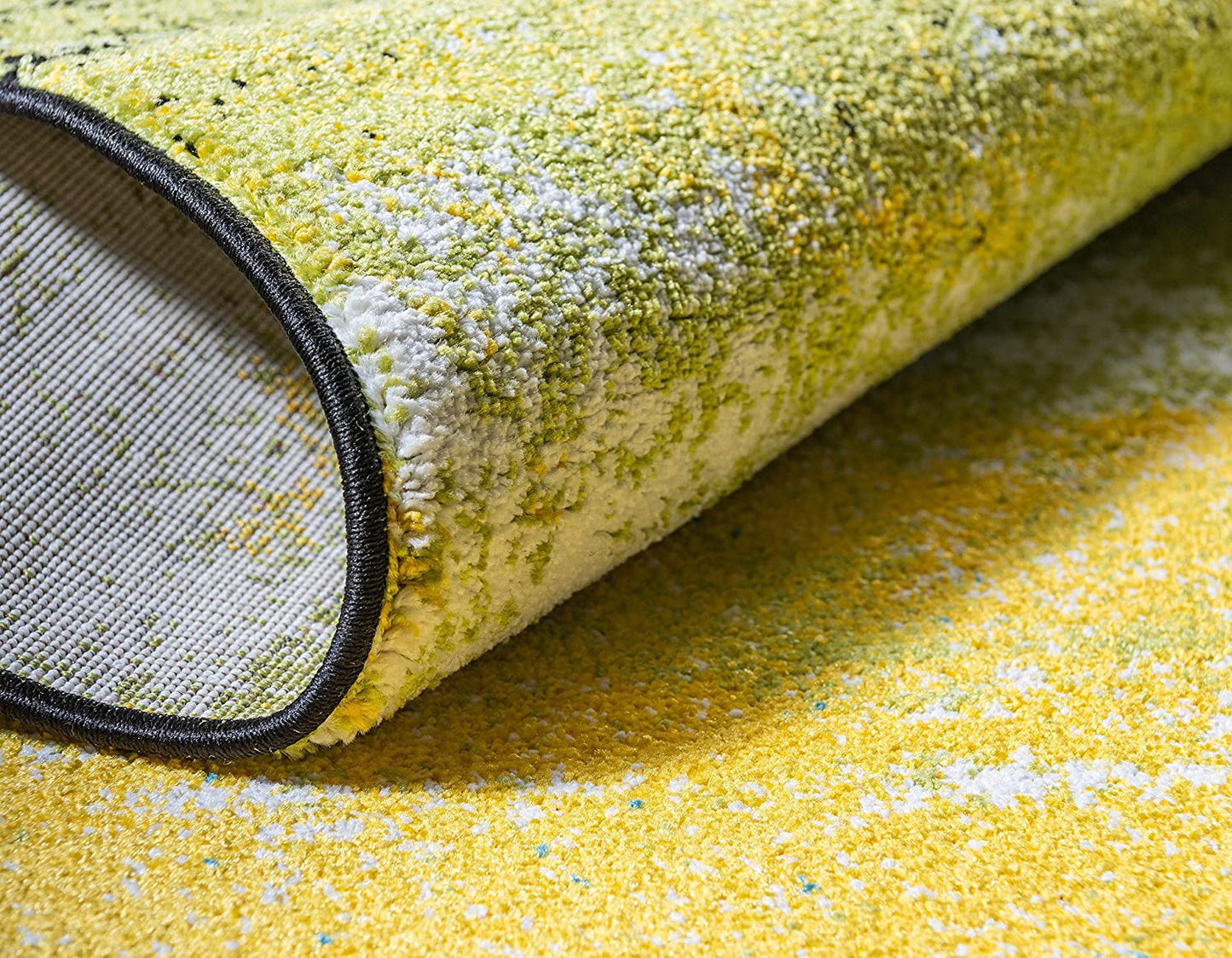 Lyon Collection Modern Abstract Area Rug, Light Green/Blue