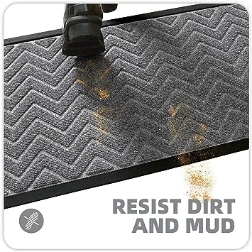 Heavy Duty Durable Outside Welcome Mat, Low Profile Non-Slip Entryway Rug for Home Entrance, Entry, Patio, Garage, High Traffic Area, 24"X48", Blue