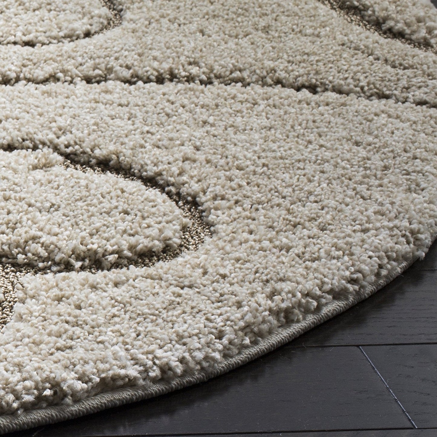 Premium Swirl Thick Plush Cream Beige Shag Rug