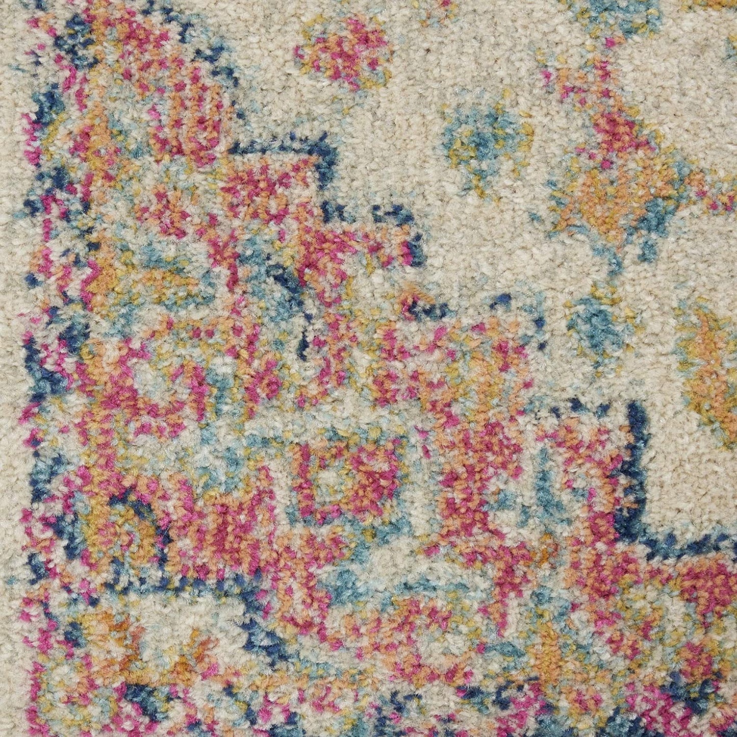 Floral Medallion Passion Bordered Ivory/Pink Area Rug