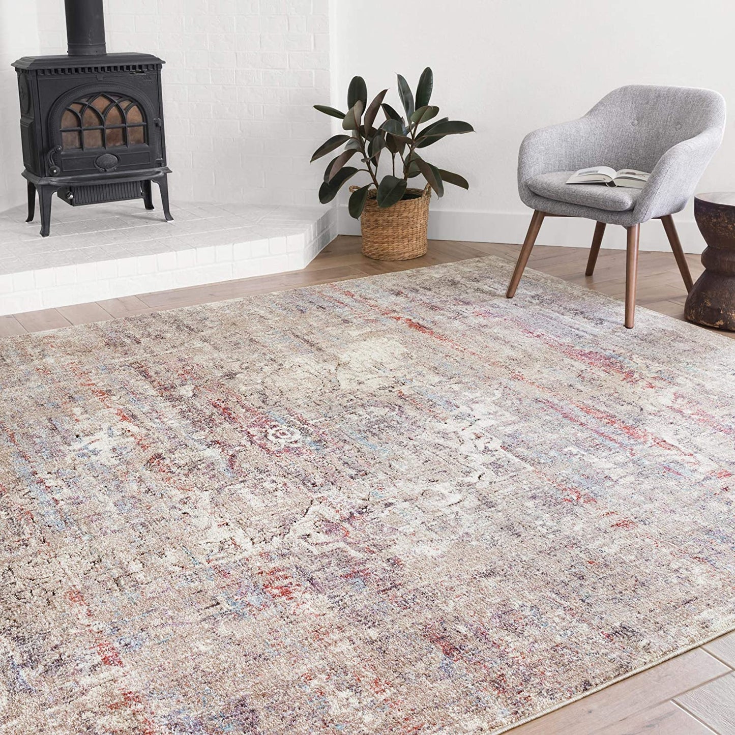 Dante Collection Soft Area Rug Beige/Multi