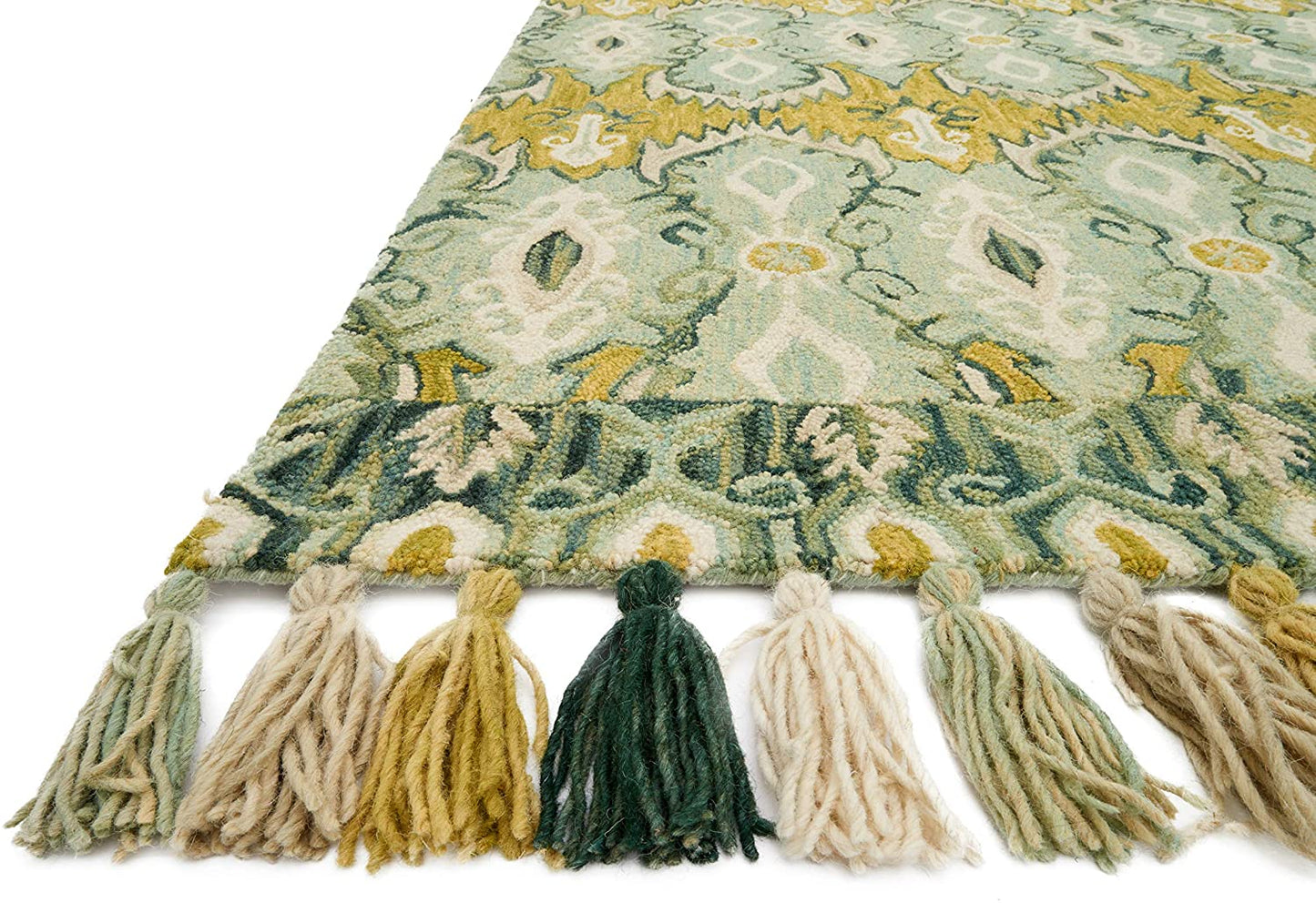 Farrah Collection Transitional Soft Area Rug Aqua/Lime