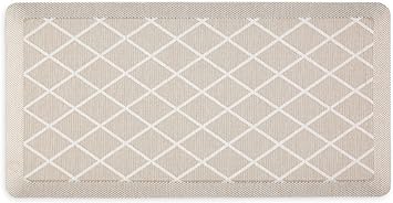 Miles Modern Diamond Anti-Fatigue Air-Infused Kitchen Mat, Beige, 19.6"x32"