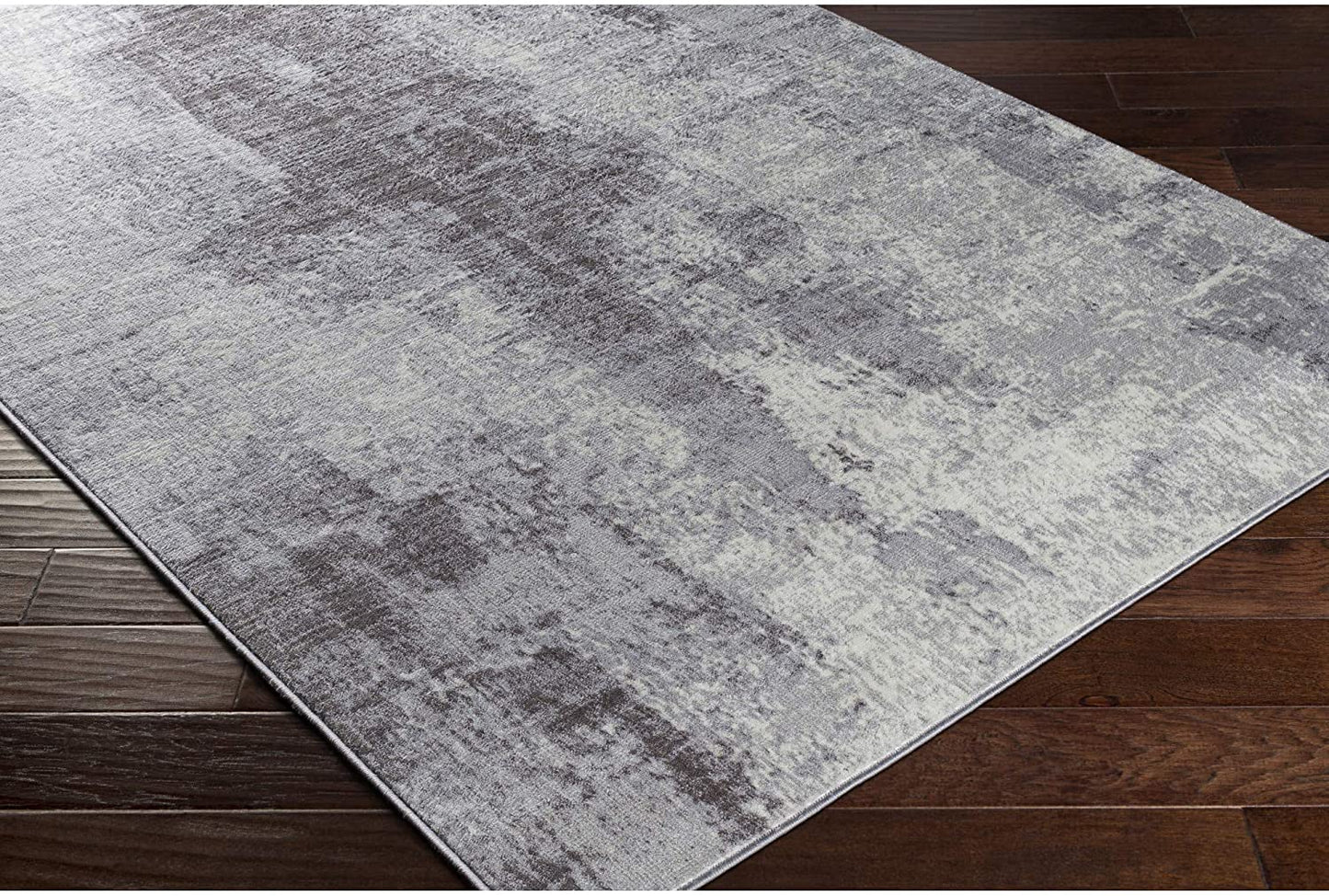 Modern Abstract Soft Area Rug, Slate