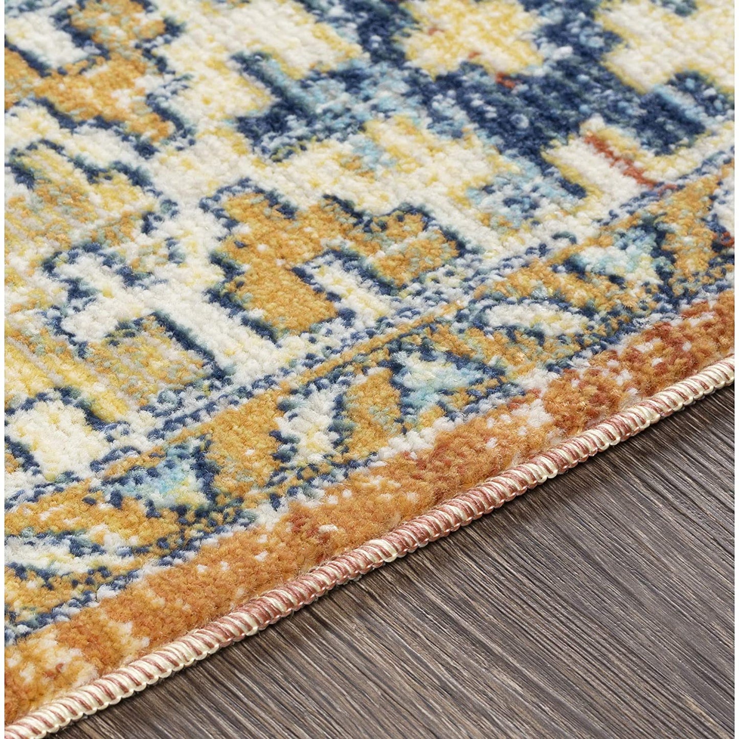 Darya Outdoor Medallion Soft Area Rug Orange/Navy