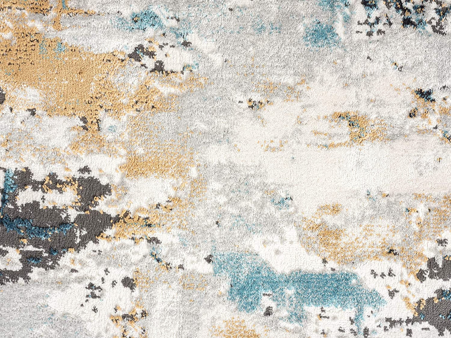 Modern Green, Blue & Grey Abstract Area Rug