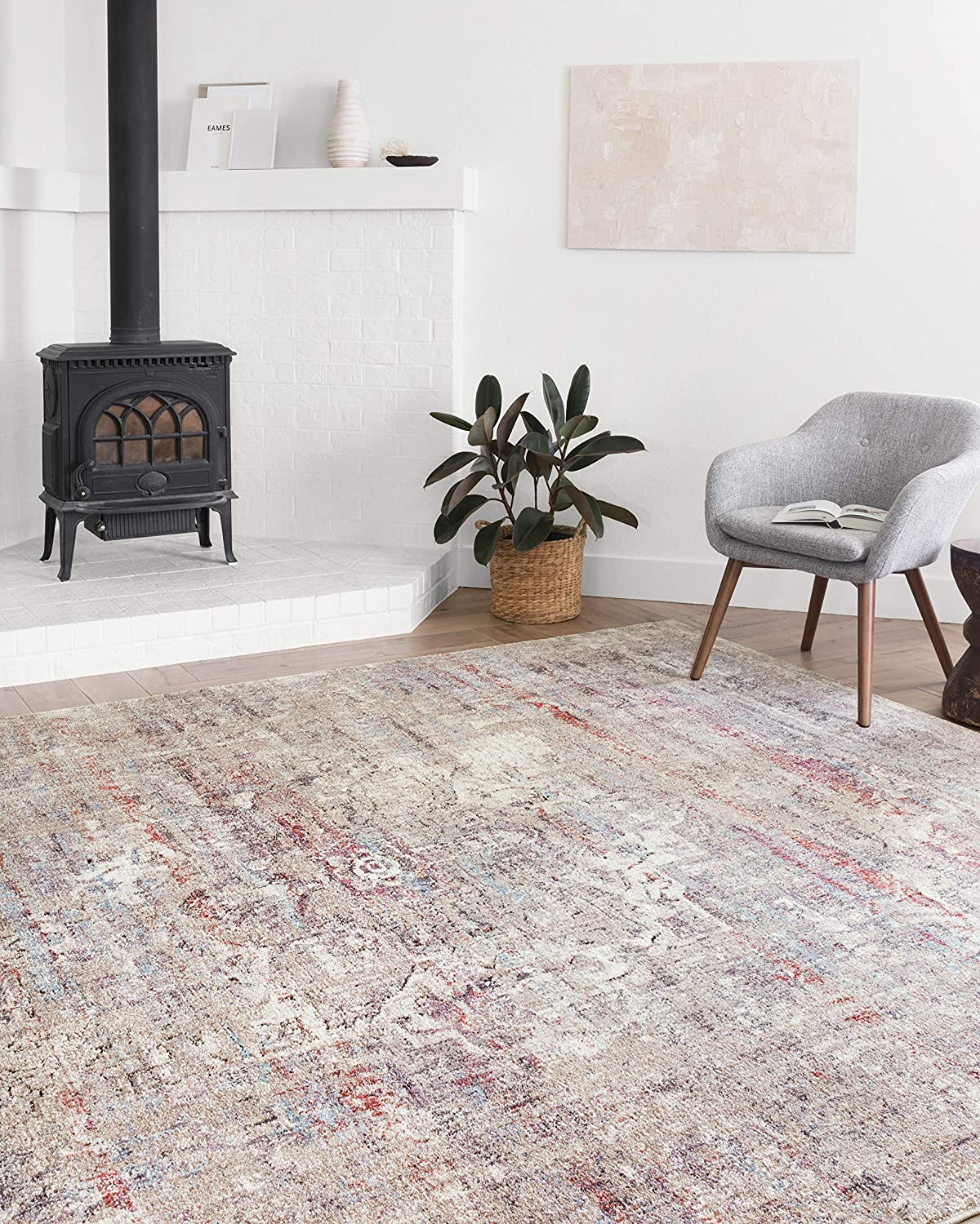 Dante Collection Soft Area Rug Beige/Multi
