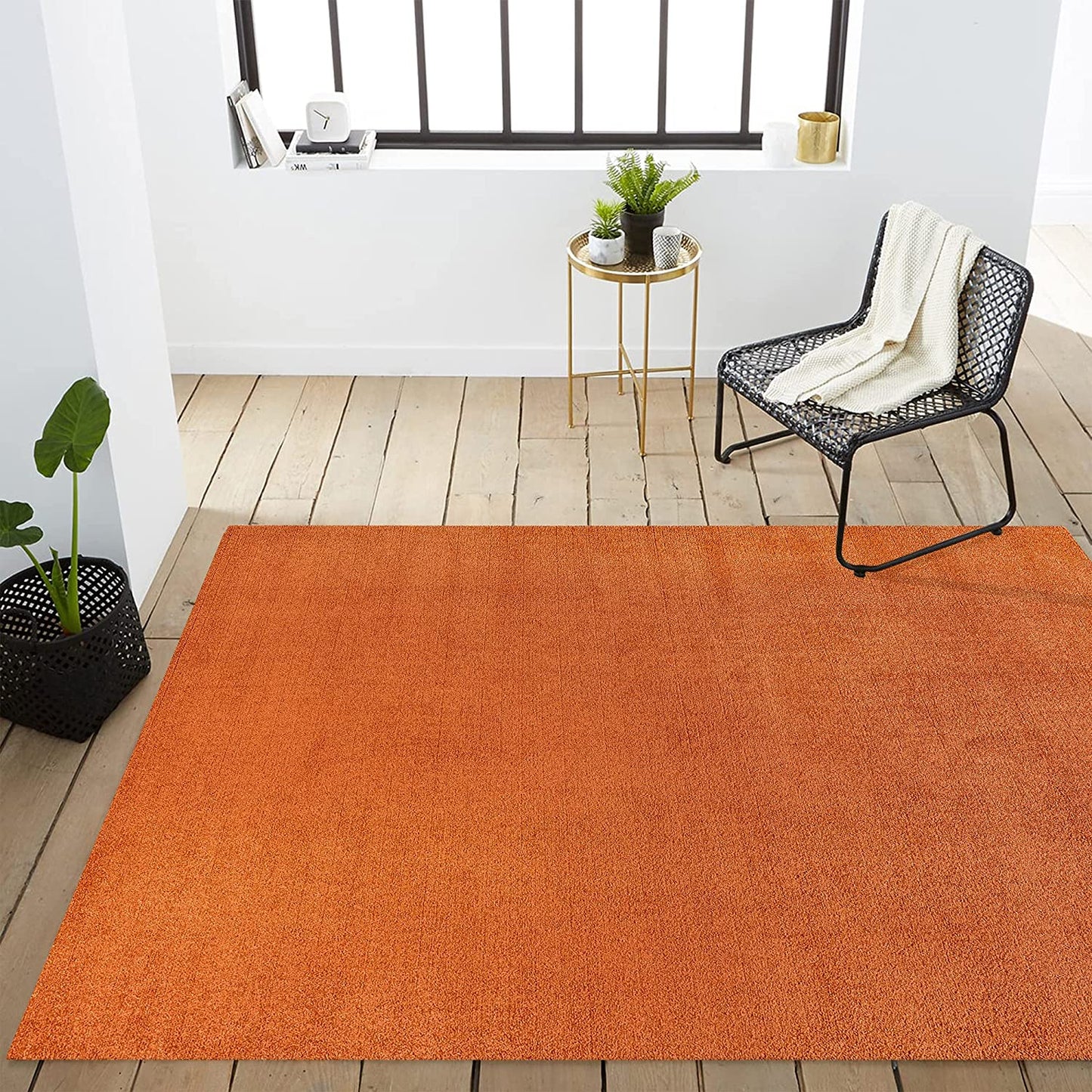 Haze Solid Low-Pile Red Soft Area Rug