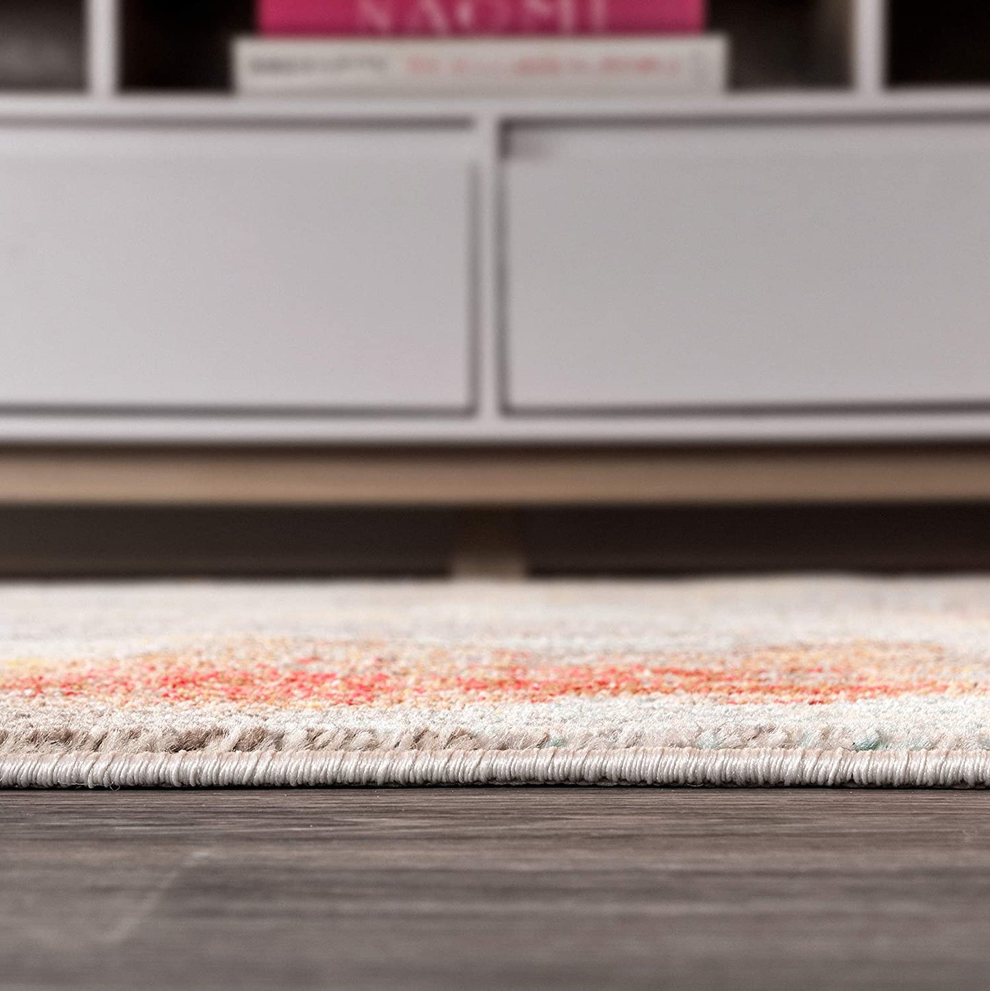 Contemporary Modern Abstract Vintage Cream/Orange Area Rug