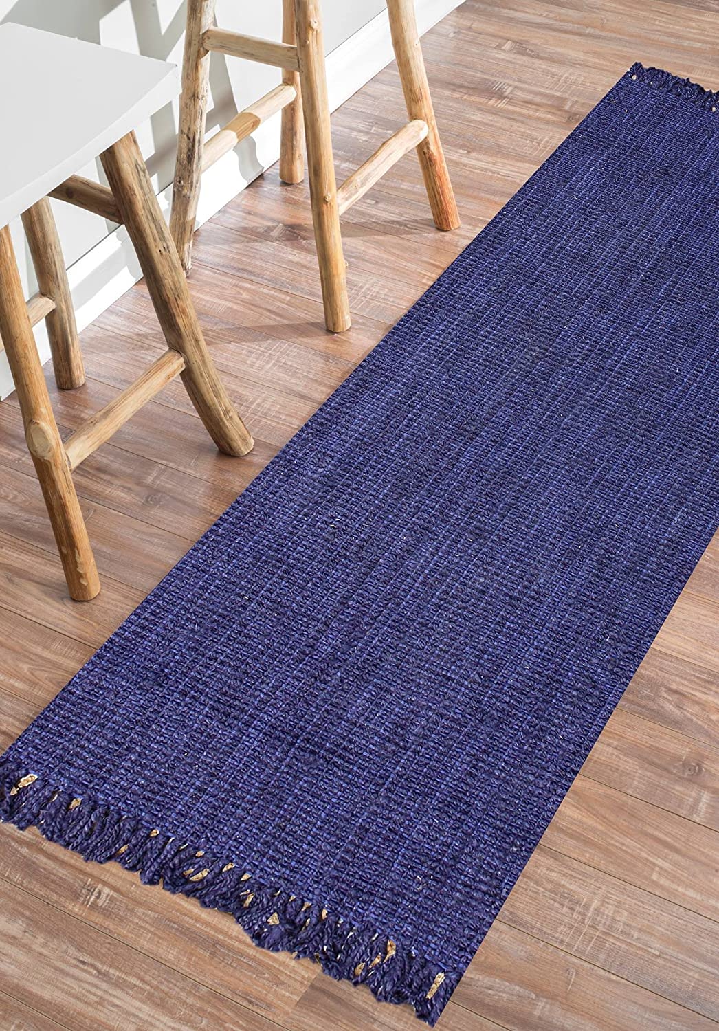 Chunky Loop Navy Blue Jute Rug - Multiple sizes available