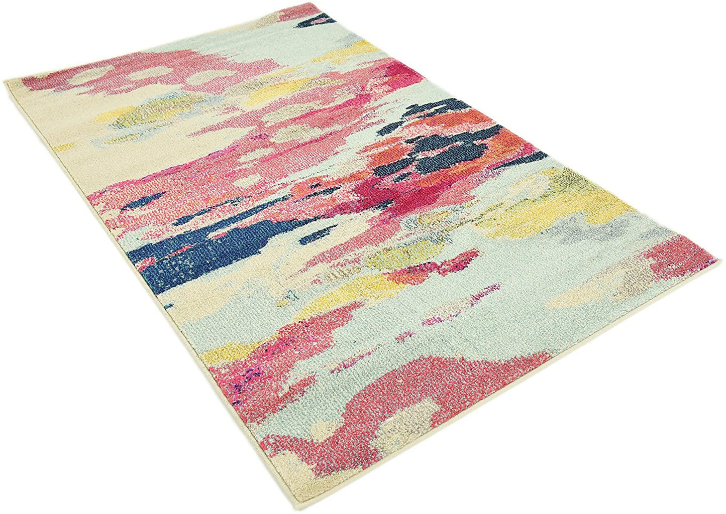 Estrella Collection Modern Abstract Pink Area Rug