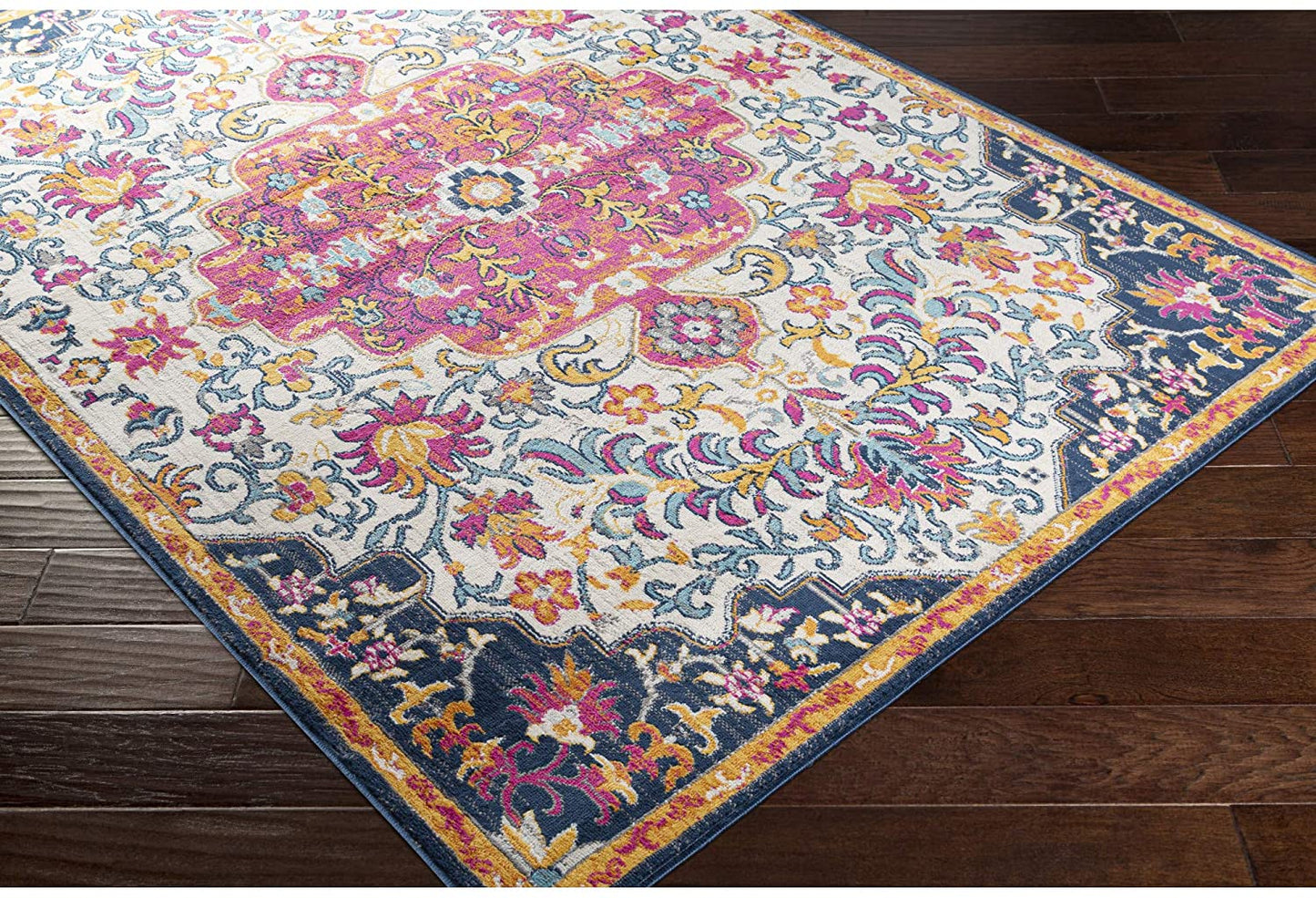 Carldale Distressed Ivory Pink Soft Area Rug