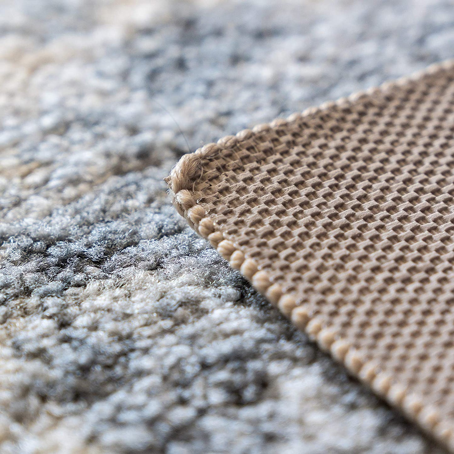 Maples Rugs Vintage Patchwork Distressed Non Skid Washable Throw Rugs Grey