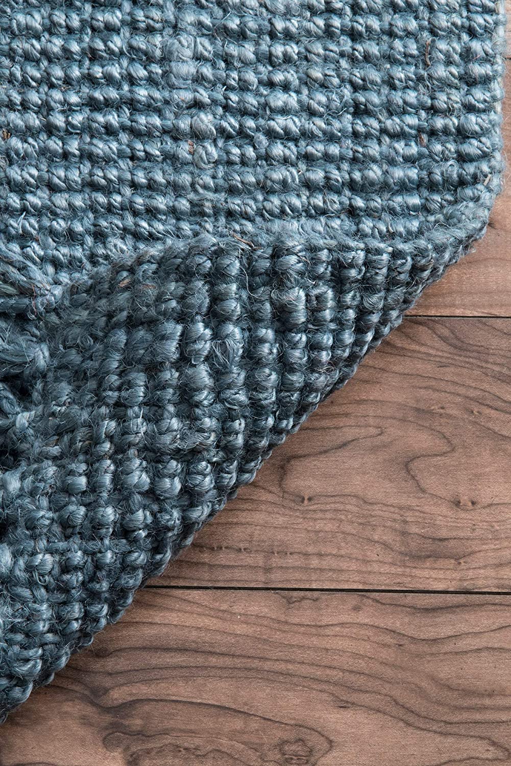 Chunky Loop Blue Jute Rug - Multiple sizes available