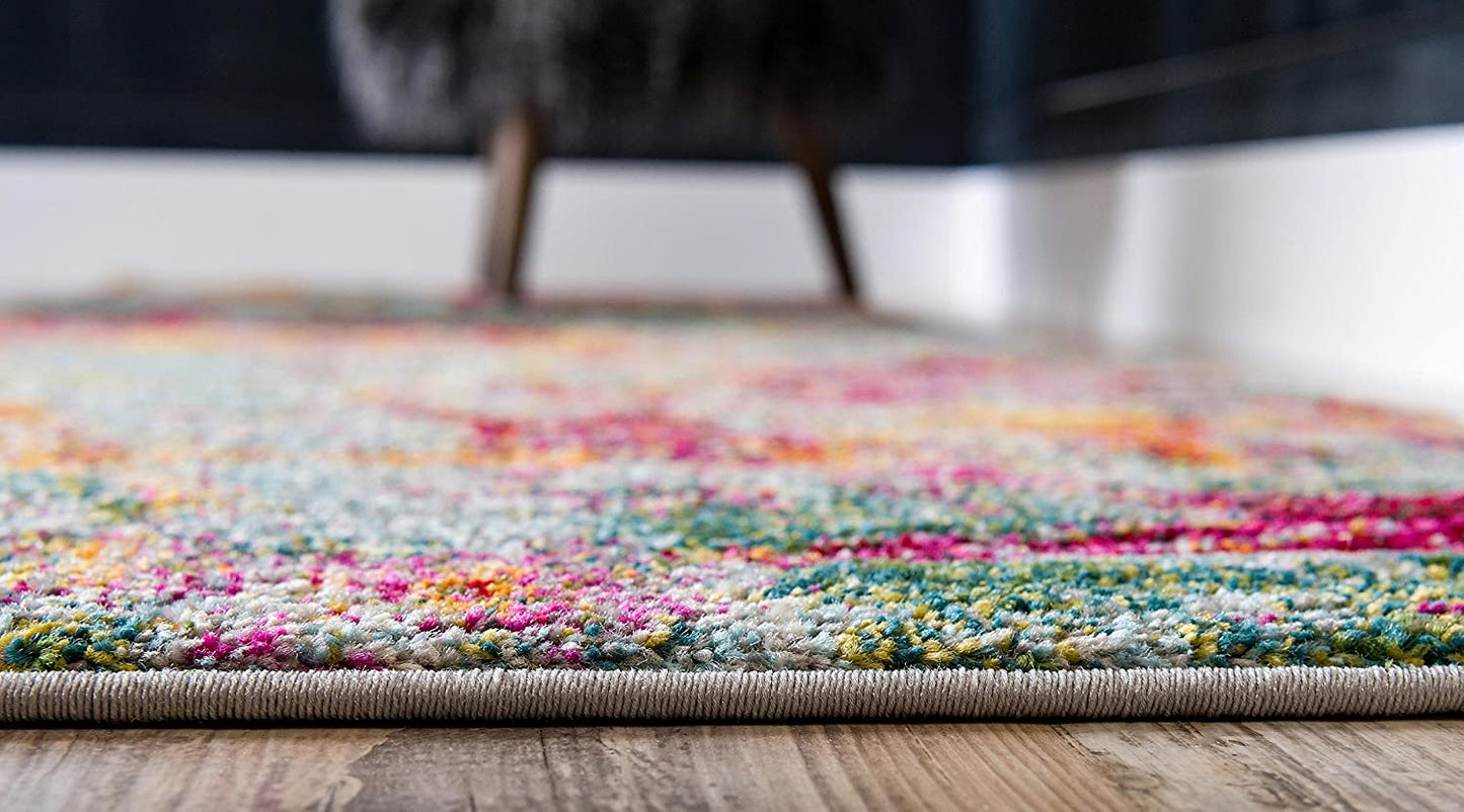 Coastal Modern Bright Colors Multi/Gray Starfish Soft Area Rug