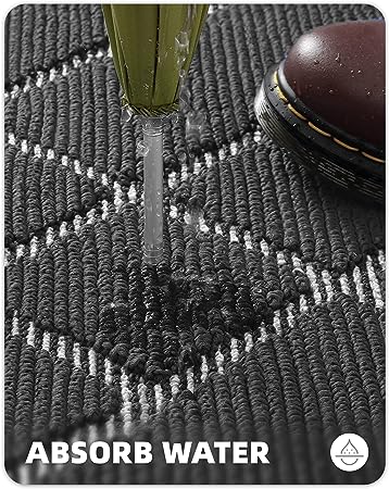 22"x 37.5" Front Boho Non Slip Indoor Entrance Low Profile Machine Washable Door Mat
