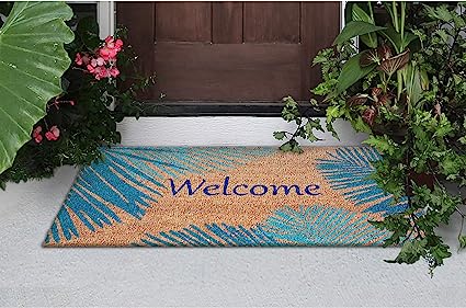 Natura Door Mat - Novelty Designs, Durable Natural Coir & Vinyl Back, Long Lasting Color, Foyers, Porches, Patios & Decks, Sunflower, 1'6" x 2'6"
