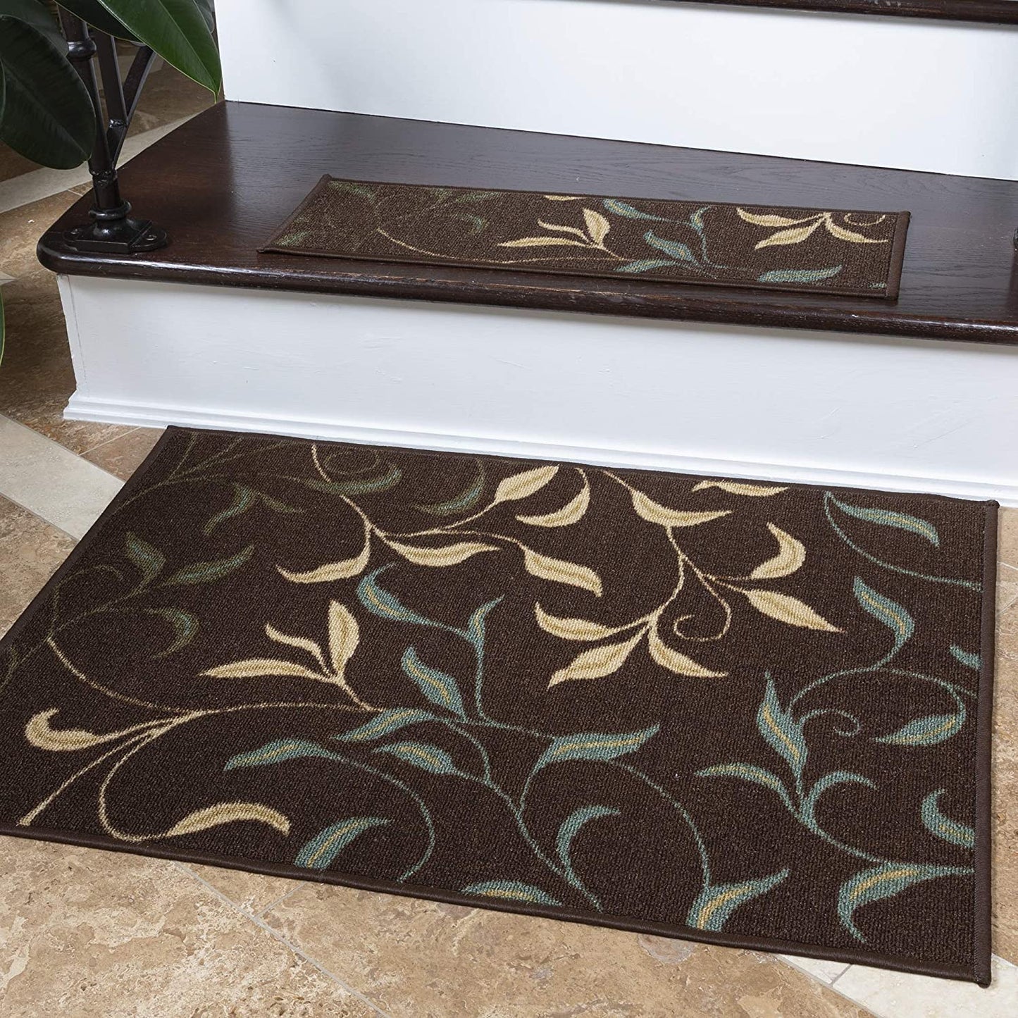 Leaves Rug Floral Soft Brown