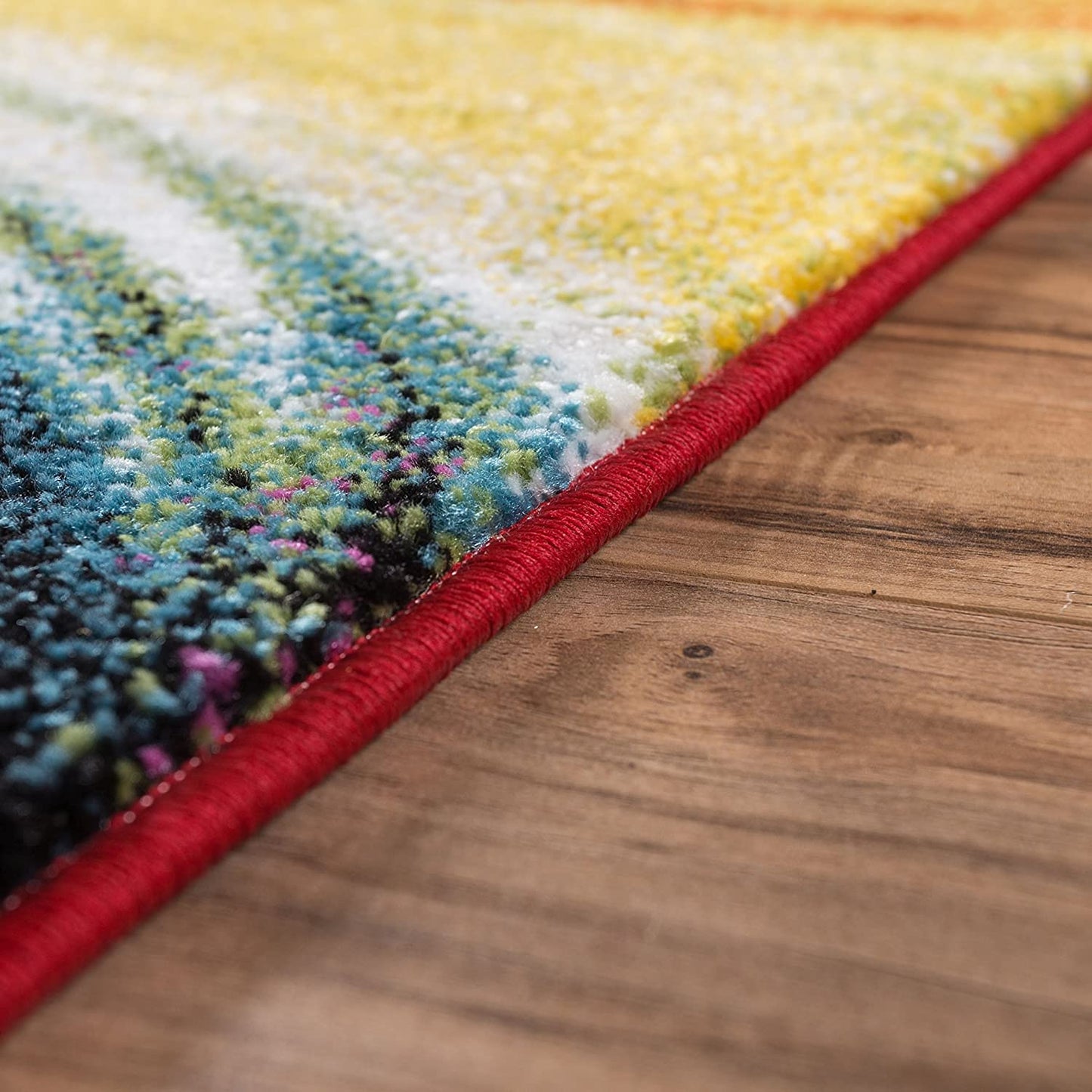 Modern Abstract Multi Bright Soft Area Rug