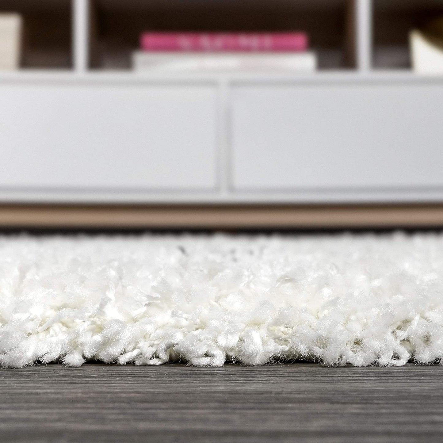 Mercer Plush Tassel Moroccan Tribal Geometric Trellis Cream/Grey Shag Area Rug