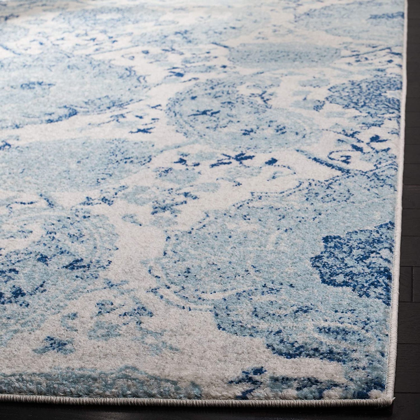 Floral Cream/Turquoise Soft Area Rugs