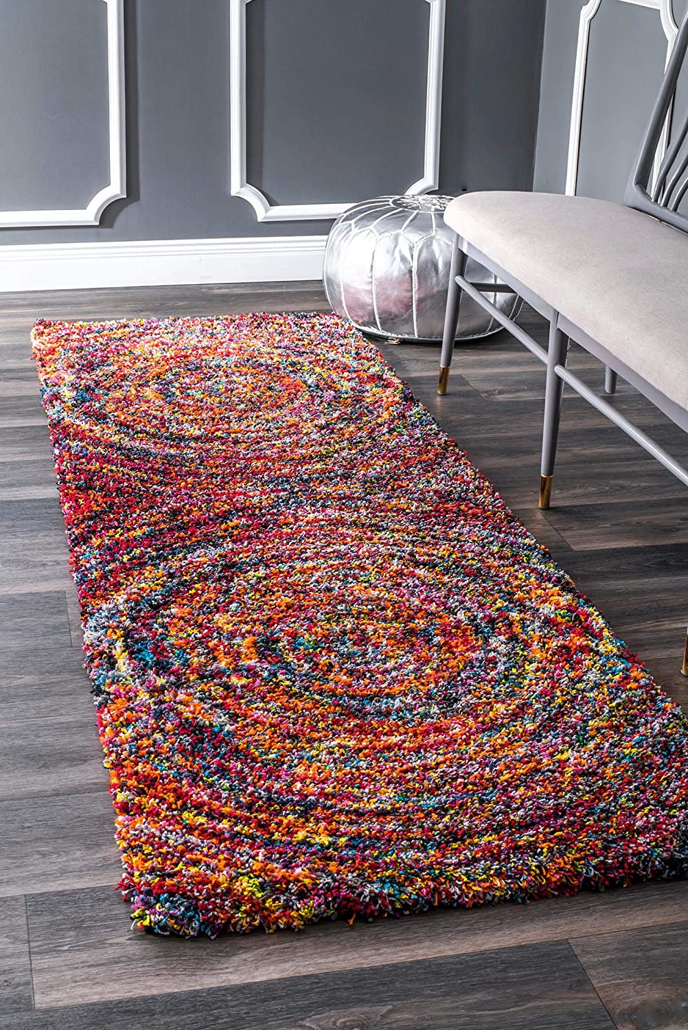 Ardelle Swirl Shag Rug, Multi
